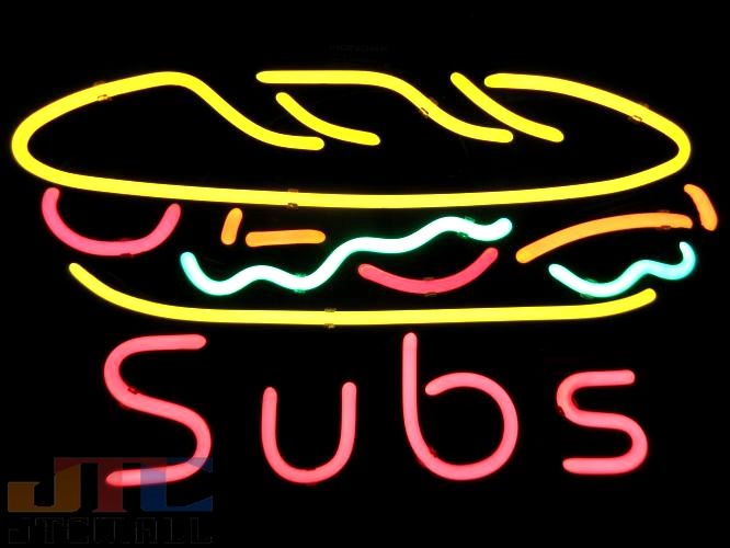 A63 Subs submarine sandwich サブマリン・サンドイッチ 特大ネオン看板 ネオンサイン 広告 店舗用 NEON SIGN  アメリカン雑貨 看板 ネオン管 - ネオン管やブリキ看板、アメリカ雑貨の通販【JTC MALL】