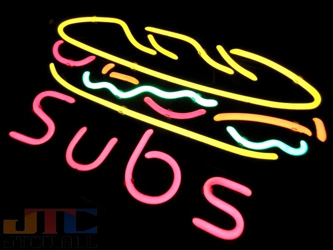 A63 Subs submarine sandwich サブマリン・サンドイッチ 特大ネオン看板 ネオンサイン 広告 店舗用 NEON SIGN  アメリカン雑貨 看板 ネオン管 - ネオン管やブリキ看板、アメリカ雑貨の通販【JTC MALL】