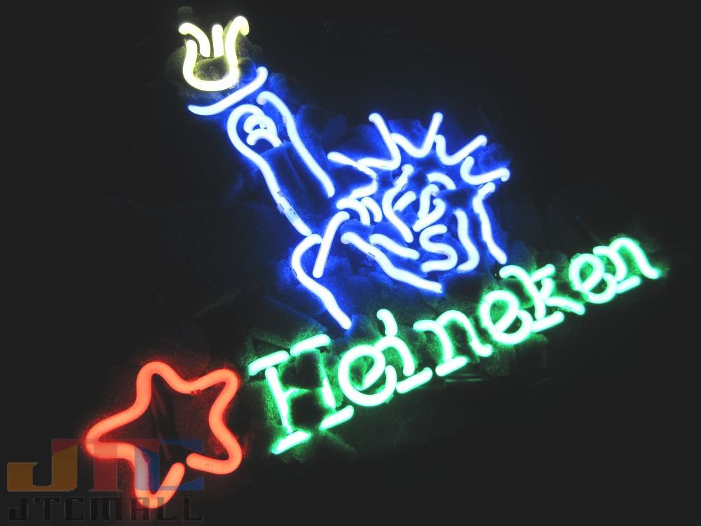 T694 Heineken ハイネケン ビール BAR 自由の女神 特大ネオン看板 ネオンサイン 広告 店舗用 NEON SIGN アメリカン雑貨  看板 ネオン管 - ネオン管やブリキ看板、アメリカ雑貨の通販【JTC MALL】