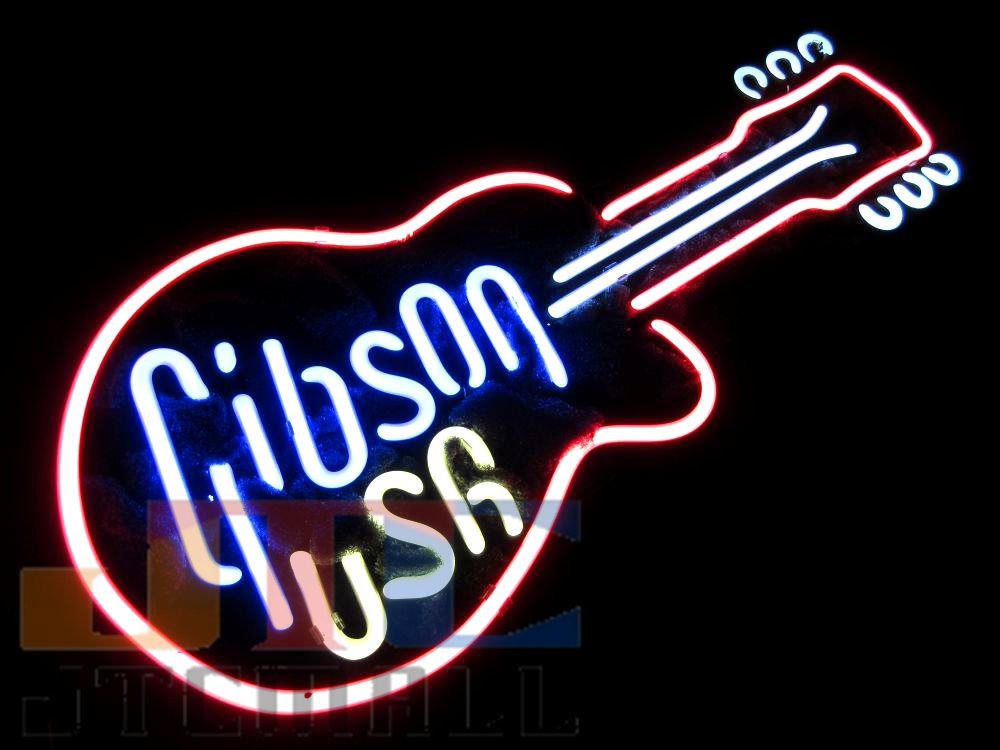 T433 ギター Gibson USA特大ネオン看板 ネオンサイン 広告 店舗用 NEON SIGN アメリカン雑貨 看板 ネオン管 -  ネオン管やブリキ看板、アメリカ雑貨の通販【JTC MALL】