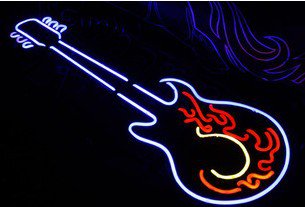 ネオンサイン F100 ギター 楽器 ミュージック 広告 店舗用 アメリカン雑貨 看板 ネオン管 - ネオン管やブリキ看板、アメリカ雑貨の通販【JTC  MALL】