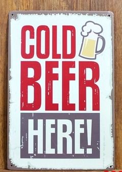 サイズ：20cm×30cmブリキ看板（ビール） 【メール便送料無料】COLD