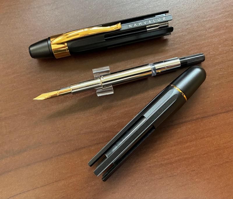 ナーヴァル スライドノック式万年筆 エクリプス ブラックゴールド