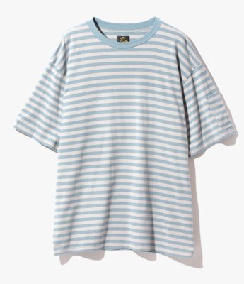 <img class='new_mark_img1' src='https://img.shop-pro.jp/img/new/icons23.gif' style='border:none;display:inline;margin:0px;padding:0px;width:auto;' />NEEDLES    S/S Crew Neck Tee - Stripe Jersey [Blue Grey]
