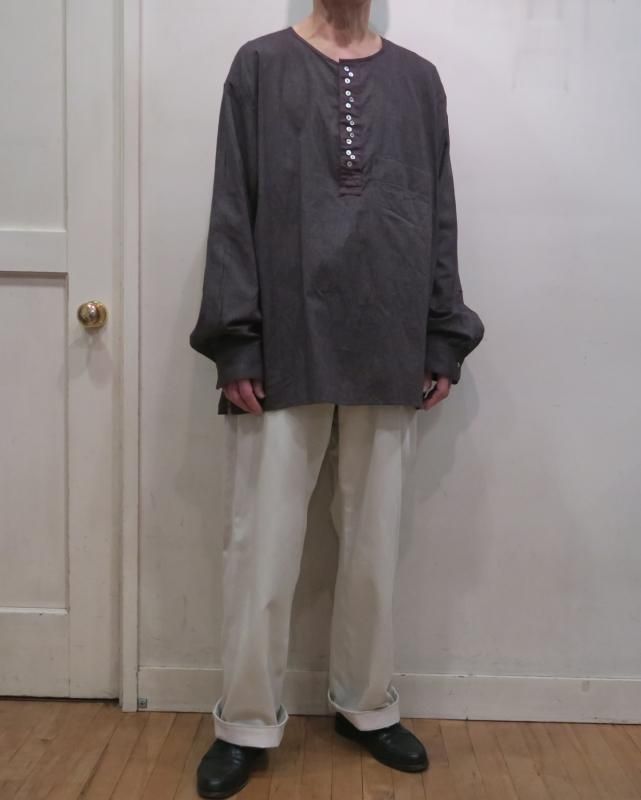 NICENESS G．B．SMITH ソルト＆ペッパー ヘンリーネックシャツ NICENESS G.B.SMITH / G.B.スミス（ソルト＆ペッパー ヘンリー