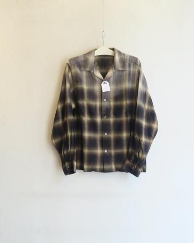 T.TLot. 101 Open Collar Shirt  [ BLEACHED BEIGE PLAID ]