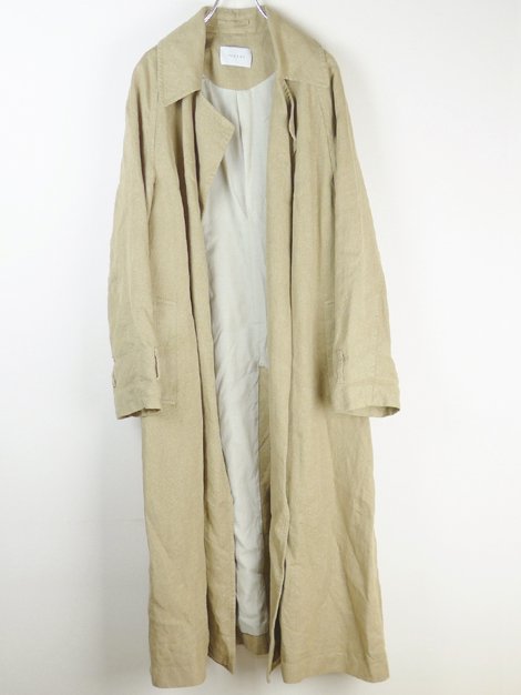 17SS Linen rayon shiny trench coat