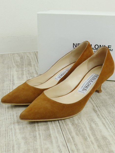 OHGA オーガ 23SS TWEED BIJOU PUMPS ブルー ツイード ビジュー