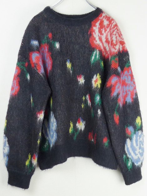 23AW flower shaggy knit