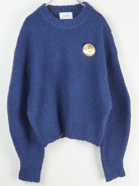 23AW BROOCH SET SOFT SLUB KNIT TOPS