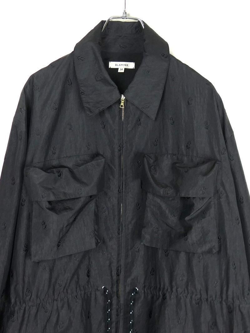 新品未使用 ブラミンク フラワージャガードコート　ブルゾンサイズ36 25SS ナイロンシルク フラワージャガードコート - ブランド古着