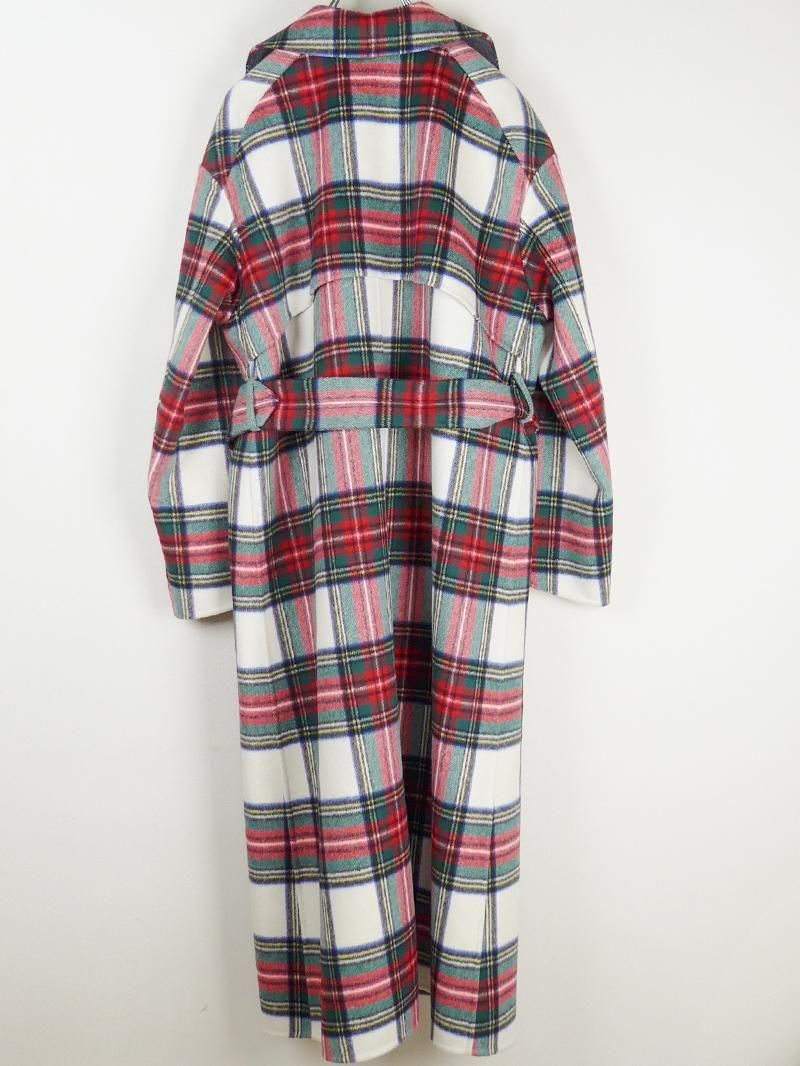 18AW タータンチェック ウールケヌキコート - ブランド古着