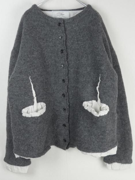 24AW Fulling Process Knit Jacket