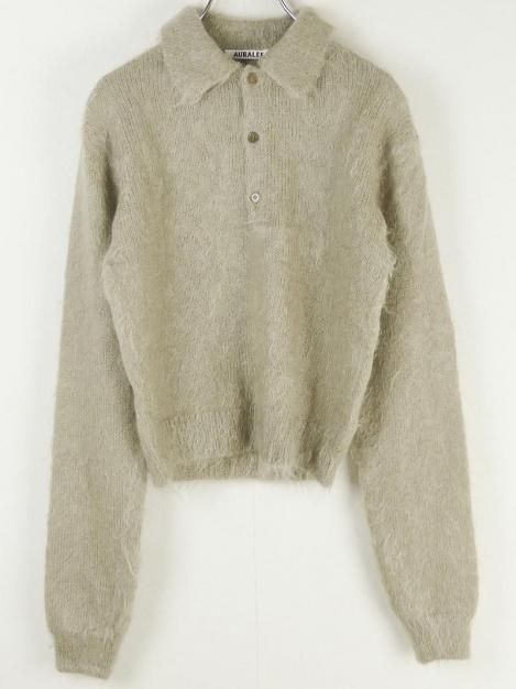 24AW BRUSHED SUPER KID MOHAIR KNIT SHORT POLO