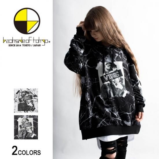 奇抜 ヴェトモン ブラック パーカー オシャレデザイン 目立つ 男女兼用 VIBES クラック パーカー（男女兼用） - 【公式】backside of