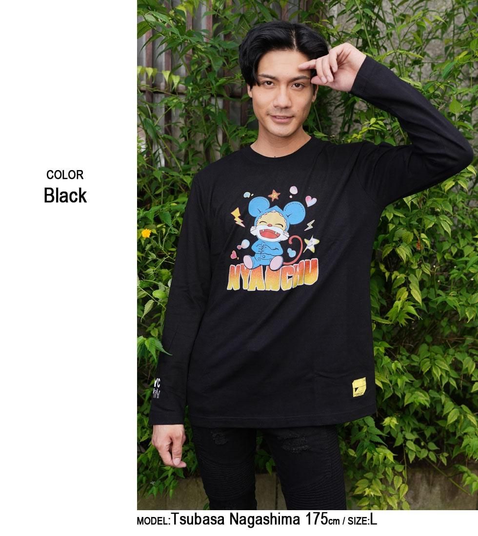 ニャンちゅう 落書きPOPロングTシャツ（男女兼用）