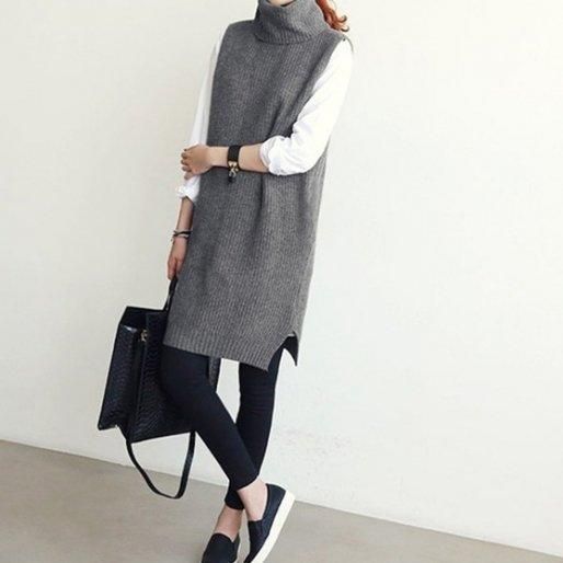 タートルネックのノースリーブ リブニットワンピース 韓国プチプラパーティードレス通販 Tenderly Dress タートルネックのノースリーブ リブニットワンピース 韓国プチプラパーティードレス通販 Tenderly Dress