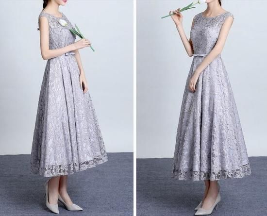 結婚式のゲストドレスとしてオススメ グレーレースの 結婚式のゲストドレスとしてオススメ グレーレースの