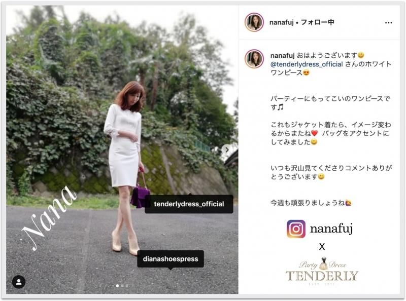 プチプラで清楚きれいめ レースづかい膝丈タイトワンピース