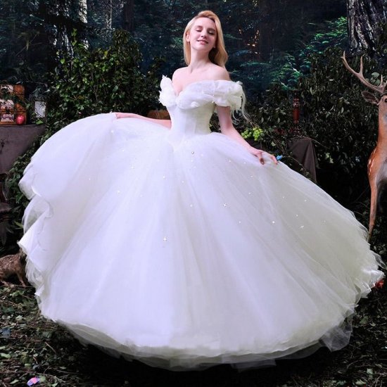 ウエディングドレス プリンセス パフスカート ストラップ 花嫁 挙式