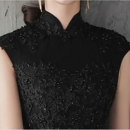 ビーズ刺繍チュールロングドレス D0281 | La Charme