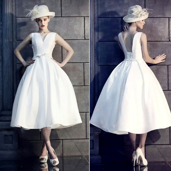 クール系女子に シンプルなミモレ丈のホワイトドレス - 韓国プチプラパーティードレス通販『TENDERLY DRESS』