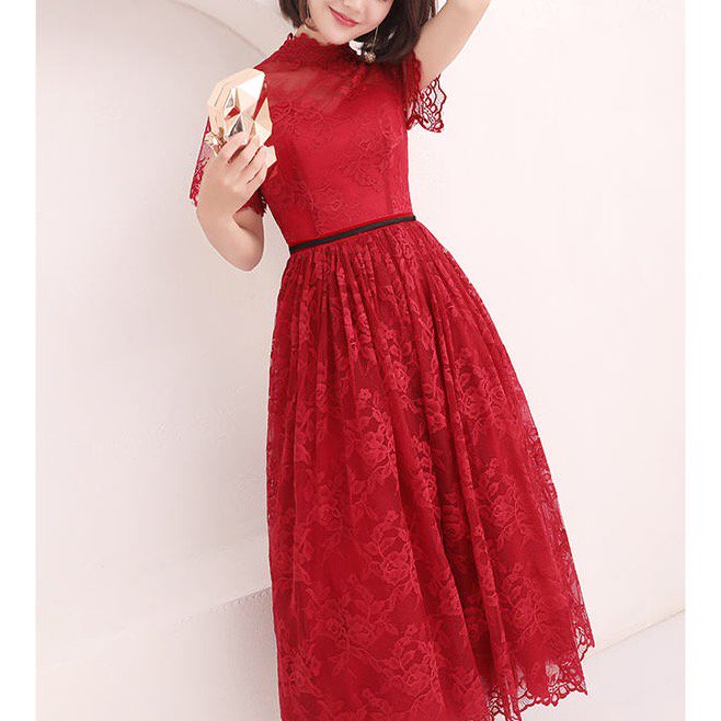39ssectretHELLOMOLLY  完売品　ドレス　ワンピ　レッド　赤