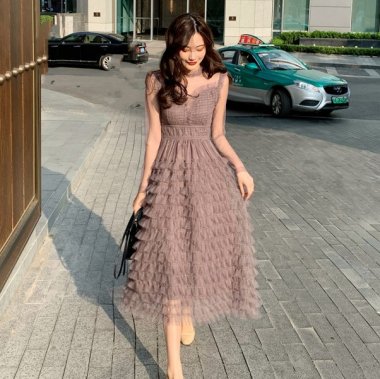 パープル系 韓国プチプラパーティードレス通販 Tenderly Dress