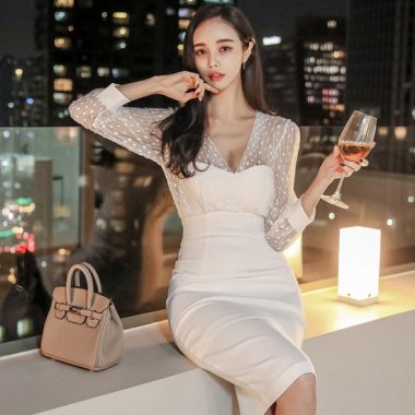 白 ホワイト 韓国プチプラパーティードレス ワンピース通販