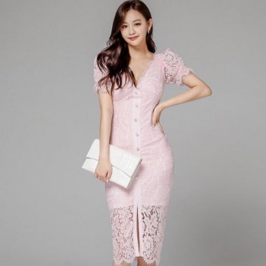 ピンク 韓国プチプラパーティードレス ワンピース通販