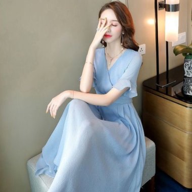青 ブルー 紺 ネイビー - 韓国プチプラパーティードレス・ワンピース通販