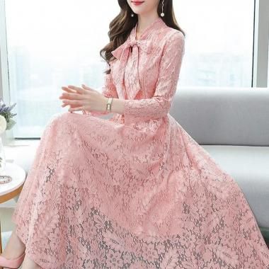韓国 服 レディース ワンピース ピンク ロングドレス ピンク シアードレス エルケイ（ERUKEI）直営】のドレス通販ショップ｜銀座クチュール