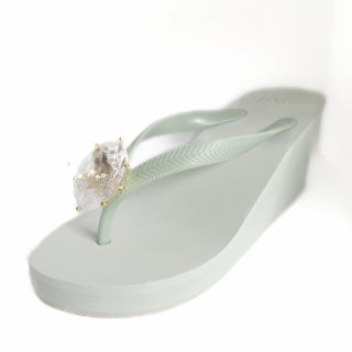 Birthday beach sandal Wedge heel / April / Diamond / Khaki（４月ダイヤモンド・カーキ）