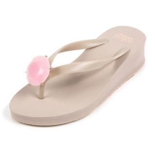 Birthday beach sandal Low heel / October / Pink Opal / Beige10ԥ󥯥ѡ롦١