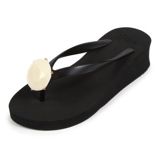 Birthday beach sandal Low heel / June / Pearl / Black（6月パール・ブラック）