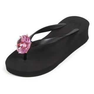 Birthday beach sandal Low heel / February / Amethyst / Black（２月アメジスト・ブラック）