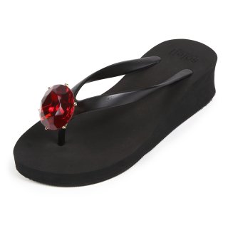 Birthday beach sandal Low heel / January / Garnet / Blackʣͥåȡ֥å