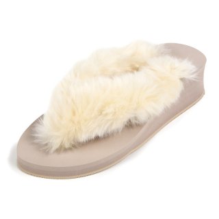 New fur sandal Low heel /  Beigeʥۥ磻ȥե١