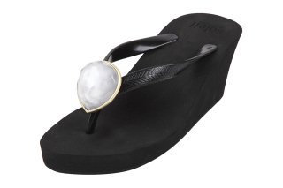 Birthday beach sandal Wedge heel / April / Diamond / Black（４月ダイヤモンド・ブラック）