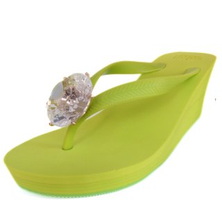 Birthday beach sandal Wedge heel / April / Diamond /  yellowgreenʣɡ꡼