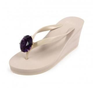 Birthday beach sandal Wedge heel / November / Blue Topaz / Beige11֥롼ȥѡ١