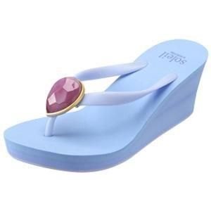 Birthday beach sandal Wedge heel / February / Amethyst / Blueʣ᥸ȡ֥롼