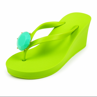 Birthday beach sandal Wedge heel / December / Turquoise / Lime green12饤॰꡼