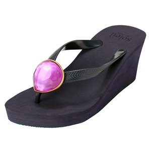 Birthday beach sandal Wedge heel / February / Amethyst / Navy（２月アメジスト・ネイビー）