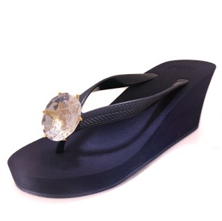 Birthday beach sandal Wedge heel / April / Diamond / Navy（４月ダイヤモンド・ネイビー）