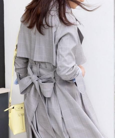 タッチリボンカフストレンチコート「K485」-RUIRUE BOUTIQUE
