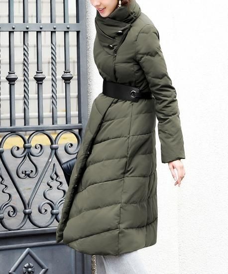 ハイネックアシンメトリーダウンコート「D592」-RUIRUE BOUTIQUE