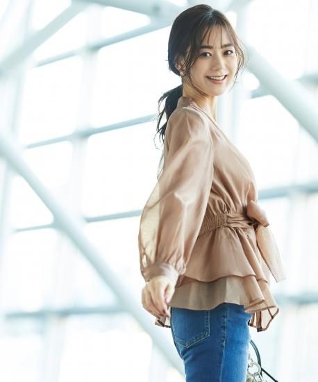 シアーカシュクールブラウス「T982」-RUIRUE BOUTIQUE シアーカシュクールブラウス「T982」-RUIRUE BOUTIQUE
