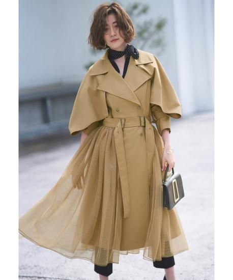 フェアリーコアロングトレンチコート「K1056」-RUIRUE BOUTIQUE