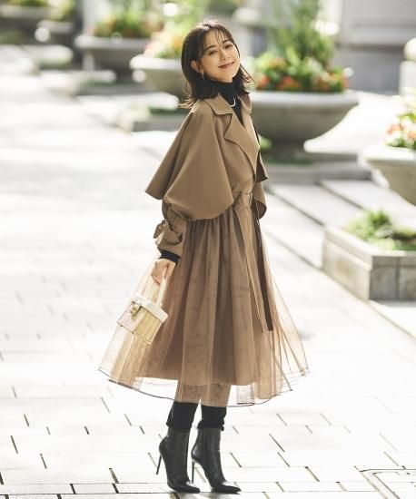 RUIRUE BOUTIQUE フェアリーコアロングトレンチコート　ロングコート フェアリーコアロングトレンチコート「K1056」-RUIRUE BOUTIQUE